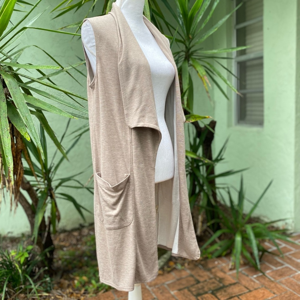 Taupe Tan Jersey Vest